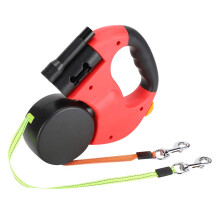 Double Dog Lead for 2 Dogs, 3 Metre Retractable Dog Lead, Roller Lead with LED Lights, 360 Rotation, Strength Reflective Nylon