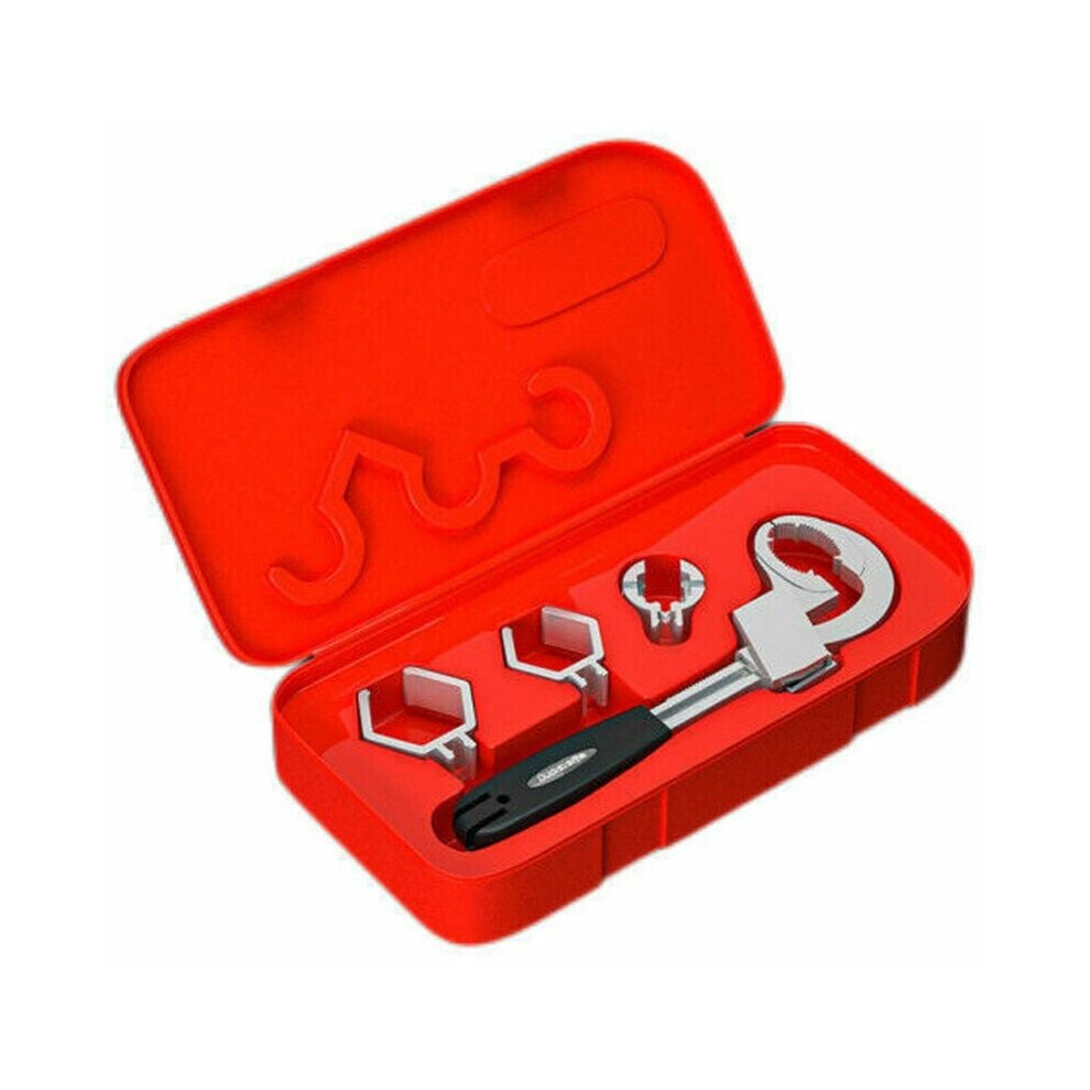 Multifunctional Wrench, Adjustable Wrench Sets For Disassembly Assembly Of Sanitary Ware, Plumbing Repair With Replacement Heads, Ergonomic Handle, 9448196414453