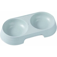 Ciotola doppia in plastica per cuccioli, design anti-formiche, ecologica, atossica, per cibo e acqua per animali domestici, con trattamento