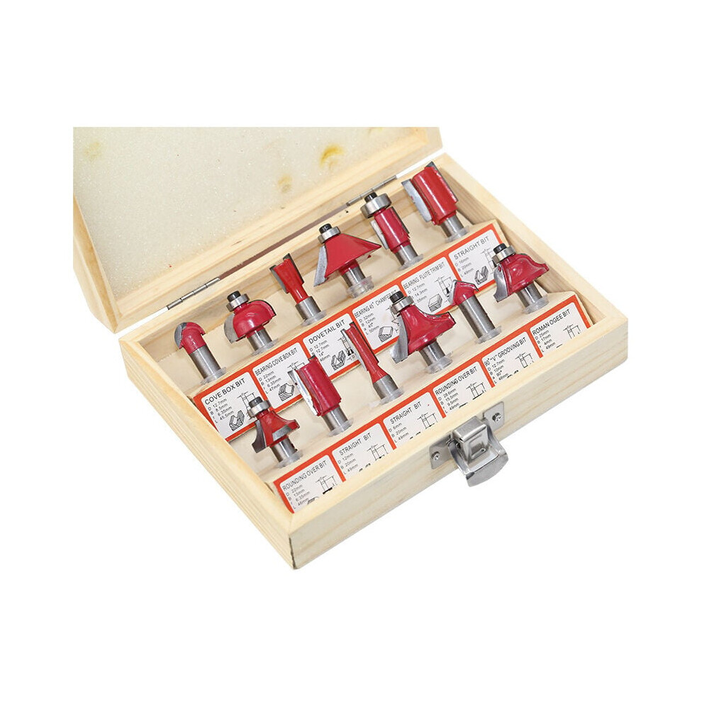 Craftsmanship Essentials, Tungsten Carbide Router Bits For Smooth Cutting, 8Mm Shank Set For Diverse Woodworking Needs (12 Pcs) 9405630317503