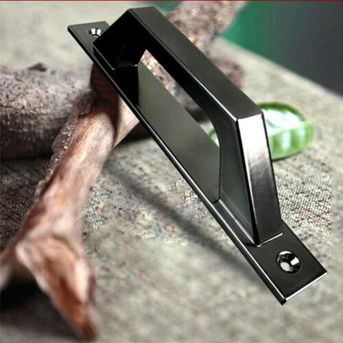 Aluminium Alloy Handle Alternative, D Shaped Gate Handle Carbon Build Matte Black Rust Resistant Smooth Touch Pull For Sliding Barn Door, Suitable 1