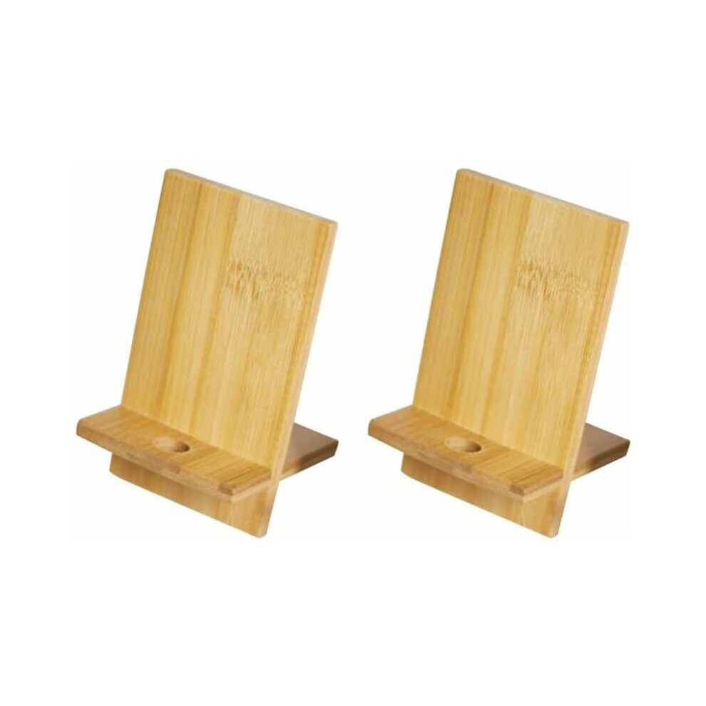 Endurable Material Phone Stand, Natural Bamboo Desktop Dock Simple Craftsmanship Eco-Friendly Charging Hole For Detachable Sturdy Base Universal 9405630097122