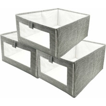 Fabric Storage Cubes, Closet Organizer With Foldable Design, Sturdy Handles For Easy Carrying, Non-Woven Fabric Eco-Friendly Material, Transparent