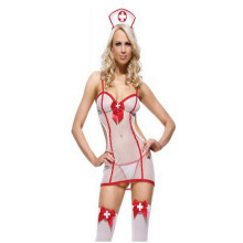 Garter Slip Sexy Lingerie Costume Set Nurse Cap Stretch Knit Premium Quality Versatile Use Fashion Forward For Wedding Night Theme Party Cosplay