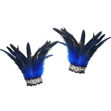 Feather Bracelets Wrist Sleeves Arm Warmer Feather-Sapphire
