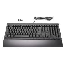 RGB Backlit Mechanical Gaming Keyboard Programmable Macros Anti Ghosting Aluminum Alloy Wired Keyboard With Ergonomic Wrist Rest For PC MAC Windows
