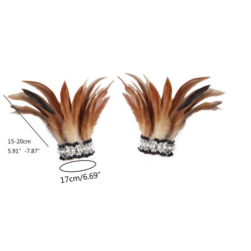 Feather Cuffs Feather Bracelets Cuff Wrist Sleeve Bangle-Green 2
