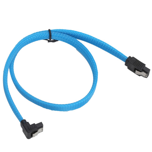 SATA Cable for Hard Drive Right Angle Connector 6Gbps Data Transfer Speed Tangle-Free Design Locking Latch Backward Compatible Thin SATA Cable Easy
