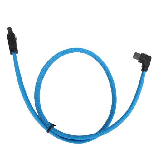 SATA Cable for Hard Drive Right Angle Connector 6Gbps Data Transfer Speed Tangle-Free Design Locking Latch Backward Compatible Thin SATA Cable Easy 1