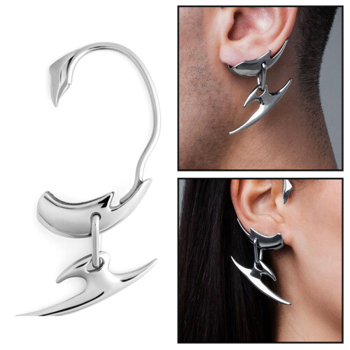 Boucles d'oreilles à Clip avec pendentif poignard, sans perçage, 2