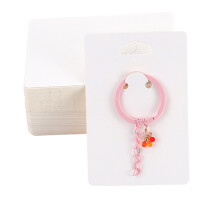 50pcs Keychain Card Holder Brown Paper Keychains-White 6x9cm