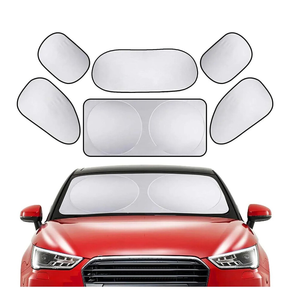 6Pcs Car Sunshade Set For Uv Protection And Heat Insulation With Suction Cup Window Shades 9382693791177