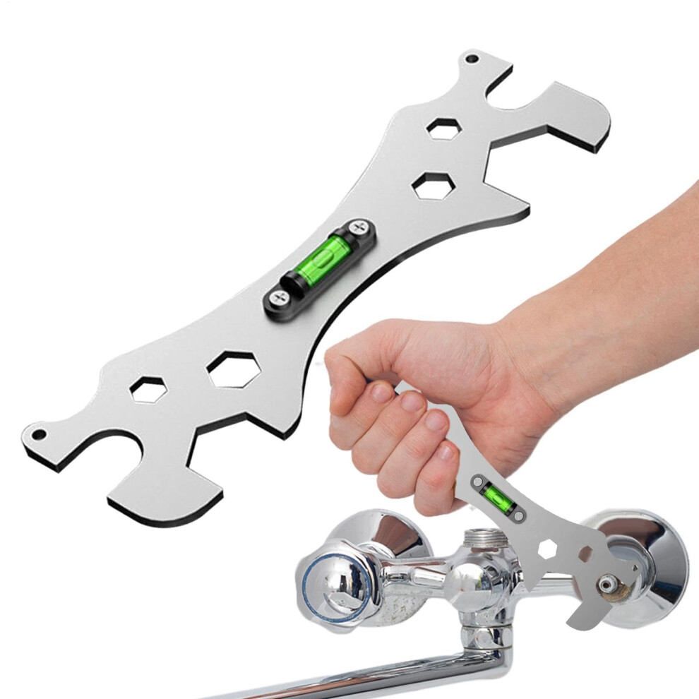 Multifunctional Wrench Lightweight Curved Angle Levelling Wrench, Durable Maintenance Tools For Shower Heads Hex Screw Installation 9426802500585