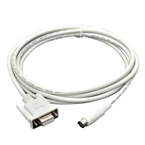 DVPCAB215 PLC Programming Cable 10m RS232 Serial Data Cable for PC DVP Download White