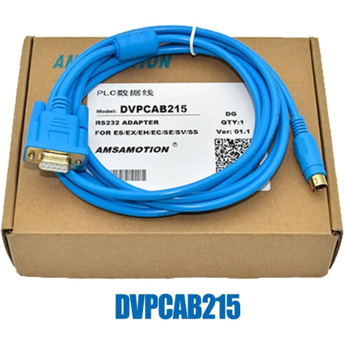 DVPCAB215 PLC Programming Cable 10m RS232 Serial Data Cable for PC DVP Download White 1