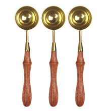 Wax Seal Spoon Set with Wooden Handle for Envelopes and Wedding Invitations