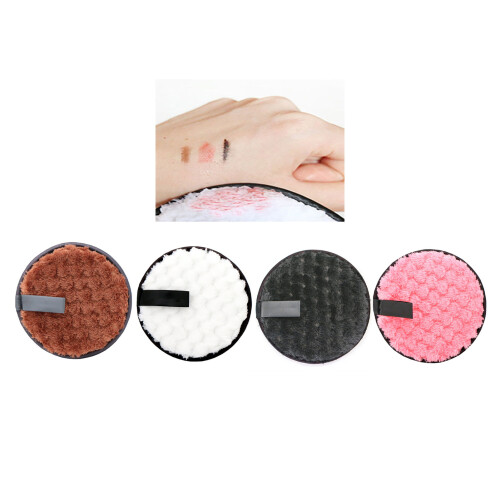 Double-Side Reusable Microfiber Makeup Remover Pads 4pcs, 11.5cm 2