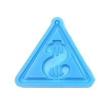 3D Dollar Sign Triangle Epoxy Resin Silicone Molds DIY-Blue