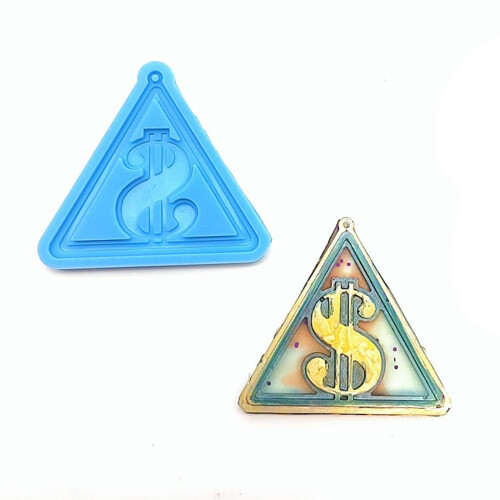 3D Dollar Sign Triangle Epoxy Resin Silicone Molds DIY-Blue 2