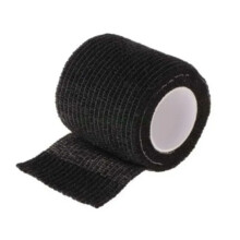 Black Adhesive Wrap For Sports Enthusiasts, Elastic First Aid Tape Provides Adjustable Compression, Self Adhesive For Hassle-Free Application,