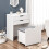 Homcom HOMCOM Dressing Table with Mirror and Stool, Vanity Table with Storage, White 8