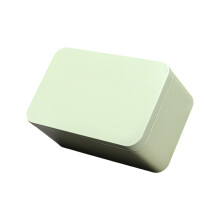 (Beige) Sturdy And Durable Square Tea Box Made Of Tin Plated Iron Empty