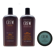 American Crew Daily Moisturizing Shampoo 1000ml, Conditioner 1000ml and Fiber 50g