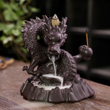 Encensoir Dragon de Chance en Céramique Chinois pour Flux Descendant 13,8x14cm