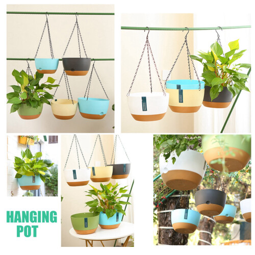 Durable Recycled Plastic Hanging Planter with Ventilation Holes 2