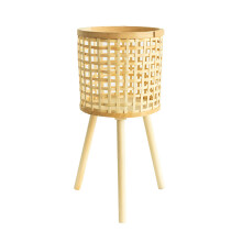 Woven Flower Pot Faux Rattan Planter Tall Floor Shelf for Lounge & Garden