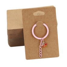 Porte-clés en papier marron, présentoir 50x, bijoux,-Kaki 6x9cm