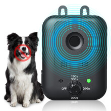 Ultrasonic Dog Repeller Outdoor Rechargeable 3 Sensitivity Levels Range 15M Safe IPX6 Waterproof