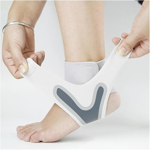 Adjustable Compression Ankle Sleeve Elastic Ankle Brace Support Foot AntiSprain Heel Protection Strap (1PcsGreyLeft, M) M 1pcsgreyleft 2