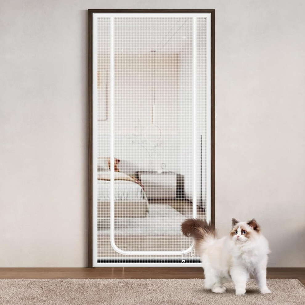Cat Grid For Door, Prevents Cat From Running Out, Isolation Door Screen (95X205cm) White 9426802505665