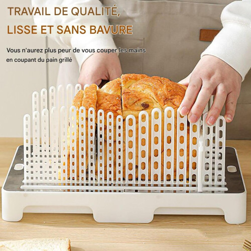 Adjustable Bread Slicer with Crumb Catcher Tray, Foldable Guide for  Even Slices 1