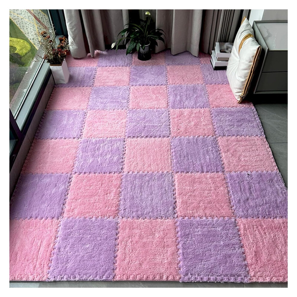 Foam Floor Mat, 16Piece Interlocking Plush Floor Tiles, 12 X 12 Inches (Pink) 9426802506969
