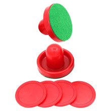 1 Set Professional Air Hockey Pucks Replacement Round Pucks for Table Game Red Push Paddles Accessories for Table Hockey Games