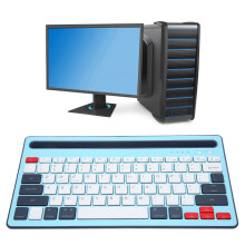 Sky Blue Rechargeable Wireless Bluetooth Keyboard, 60H, 10m Range