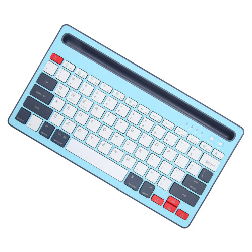 Sky Blue Rechargeable Wireless Bluetooth Keyboard, 60H, 10m Range 2