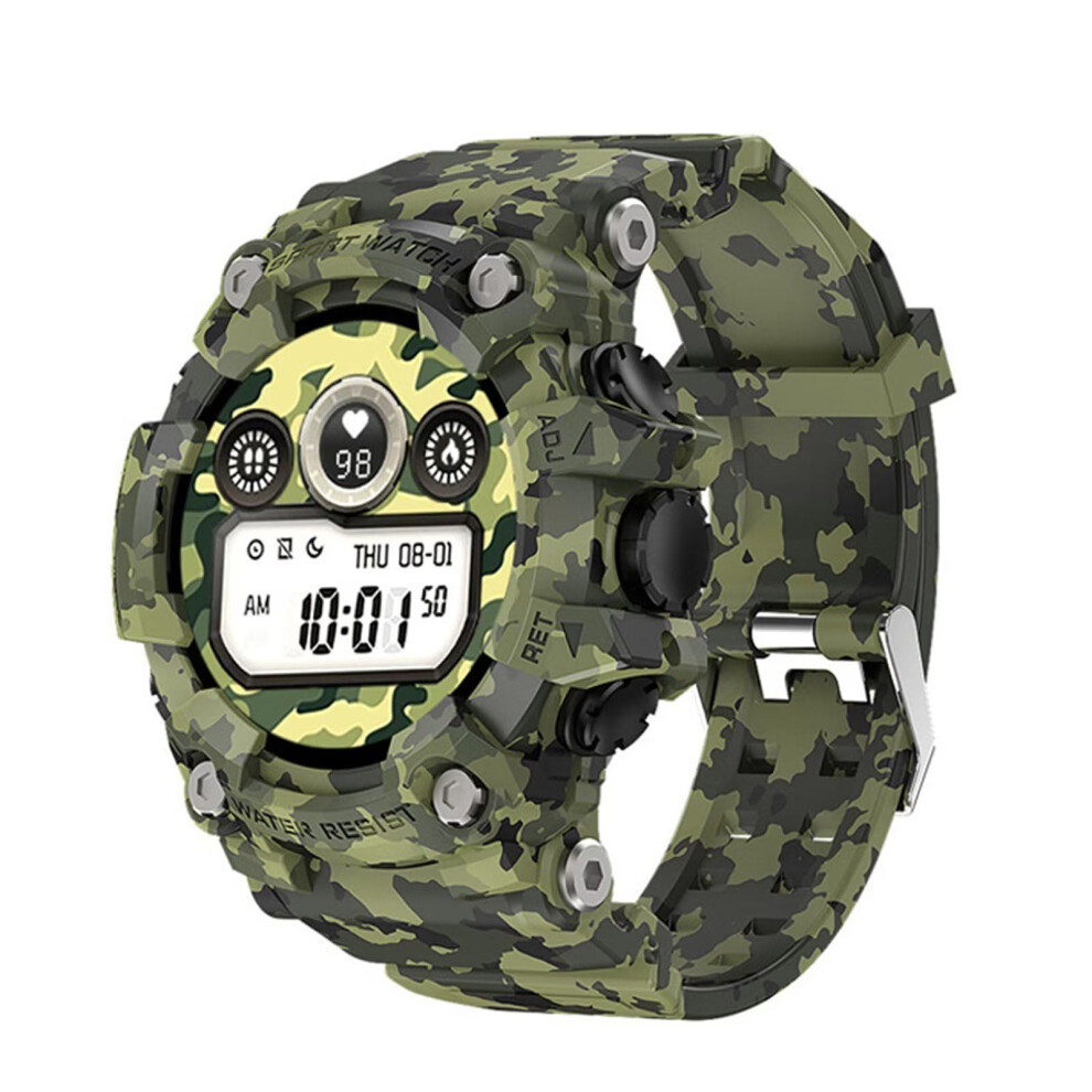 Military Smart Watch For Men Bluetooth Fitness Tracker With Hr Spo2 Bp Multisport Modes Android Ios Green 9426802508635