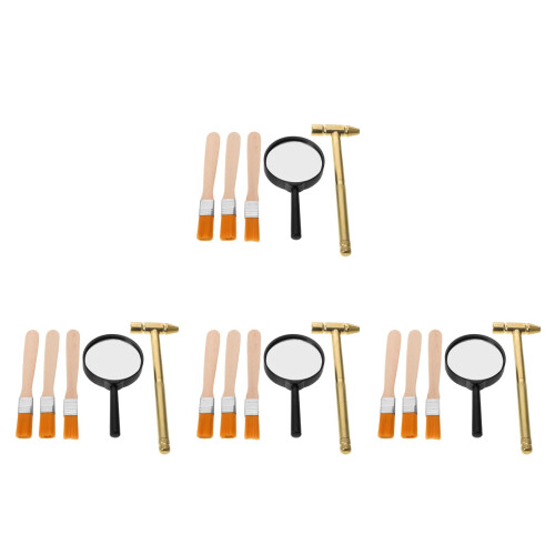 4 Sets Ausgrabungs-Kit Für Kinder Mit , Lupe, Edelsteine, STEM 2