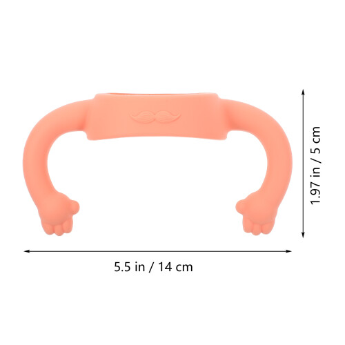 2Pièces Poignées En Silicone Pour Bébé Rose 1