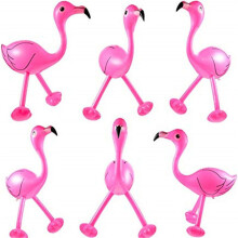 6Pcs Inflatable Flamingo Swimming Toys Rosy Color Safe for Kids Play