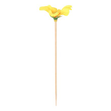 80 Pcs Flower Design Fruit Food Picks Bamboo Sticks Party Supplies