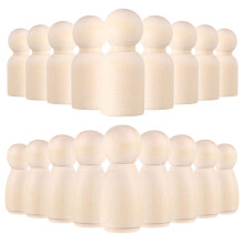 40 Pcs Diy Unfinished Wooden Peg Dolls For Painting