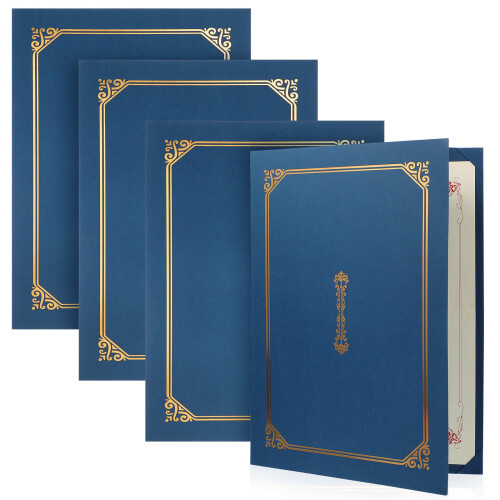 2 Pack Blue Document Covers Award Certificate Holder Folder