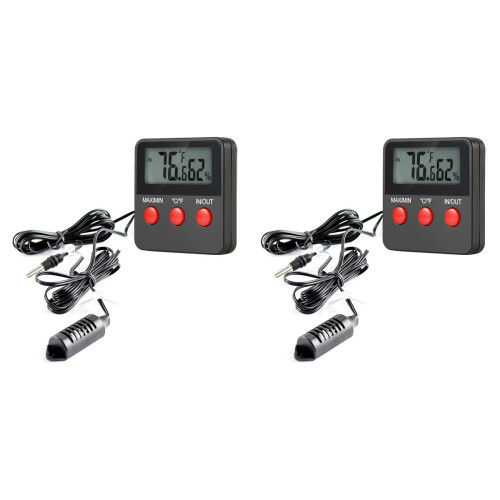2pcs Humidity Meter Temperature Meter Number Animal 1