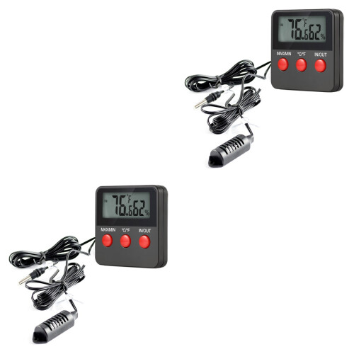 2pcs Humidity Meter Temperature Meter Number Animal 2