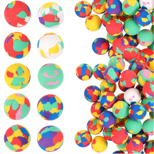 100 Pcs Kids Elastic Eva Throwing Bouncy Balls