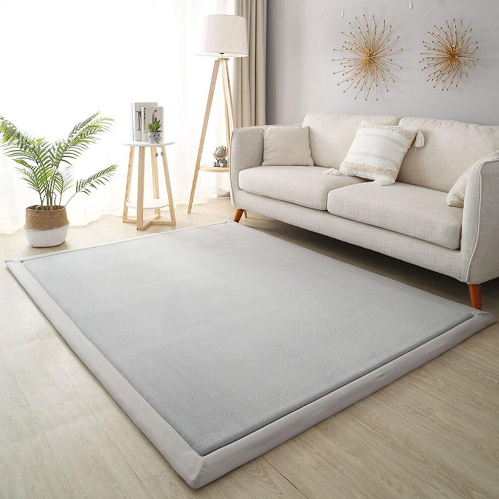 Play Crawling Mat For Nursery Baby Playroom Extra Soft Activity Floor Mat 200X200 Cm Silver/Gray